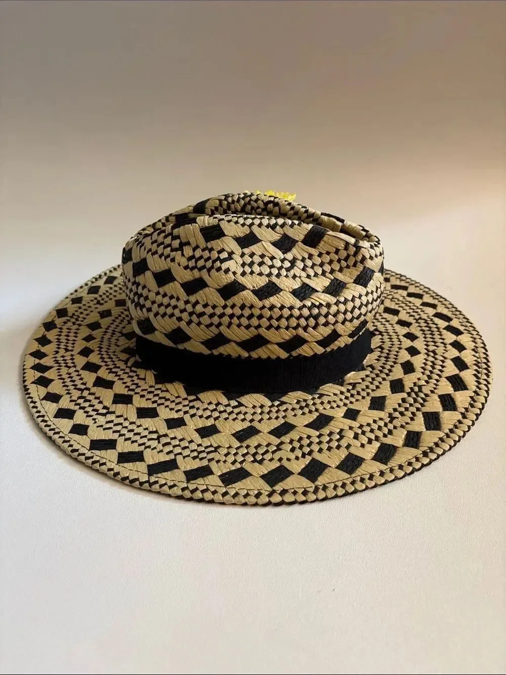 Vintage Helene Berman Resort Pom Pom Straw Hat ~ New With Tags ~ Made in Italy
